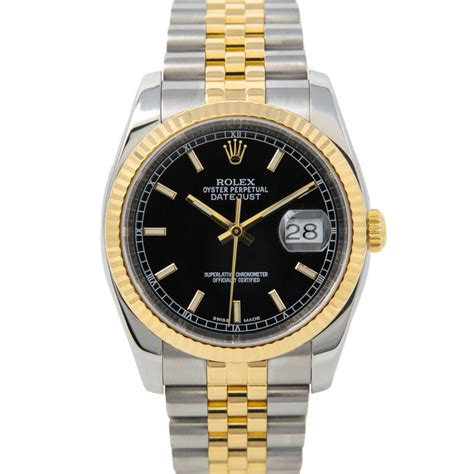 mens gold rolex watch with black face